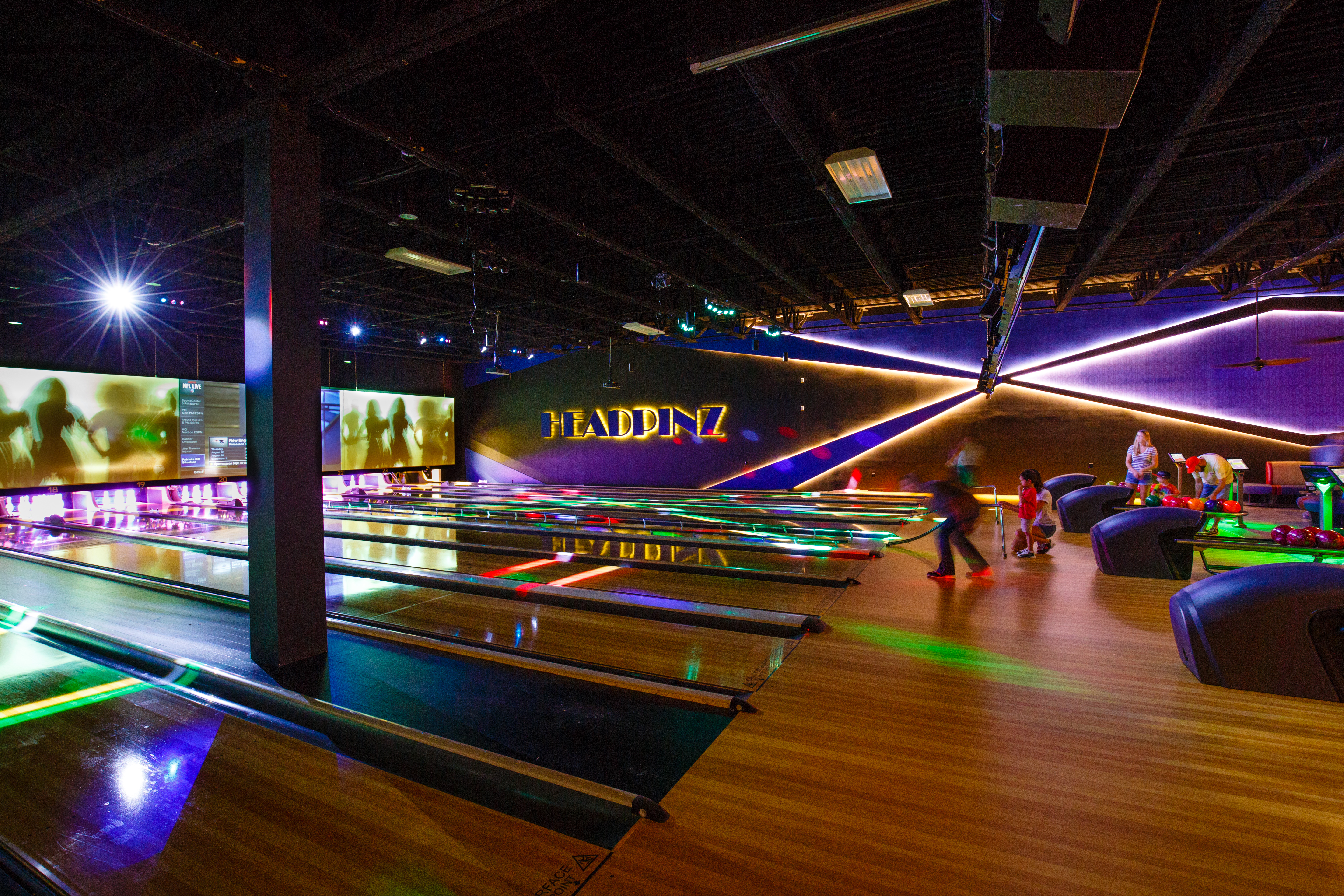 Bowling ball on HeadPinz lane