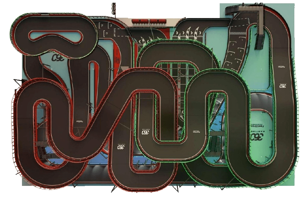 Red and Blue track layout animation